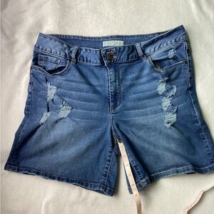 Cato Distressed Blue Jean Shorts